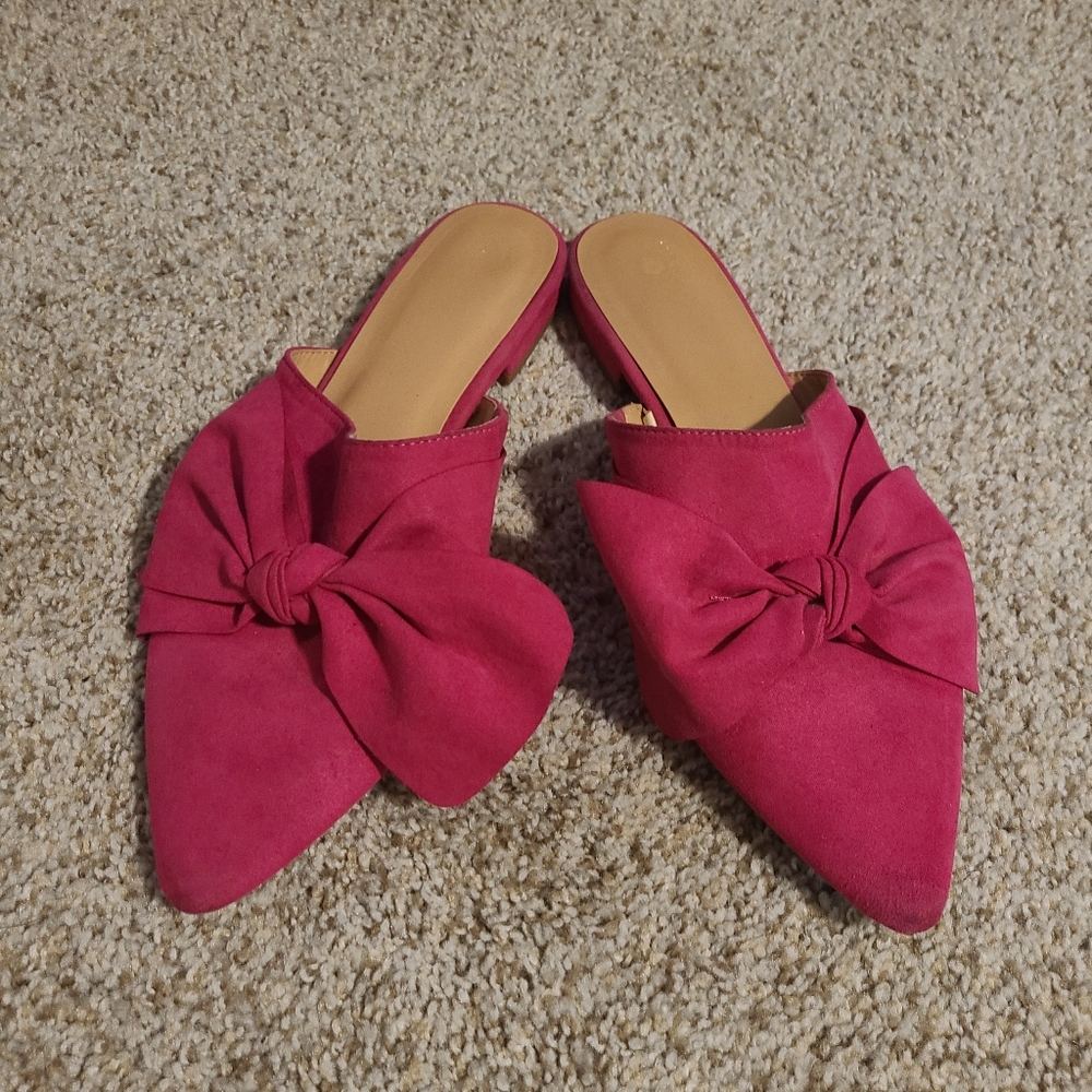 Hot Pink Big Bow Mule Size 10